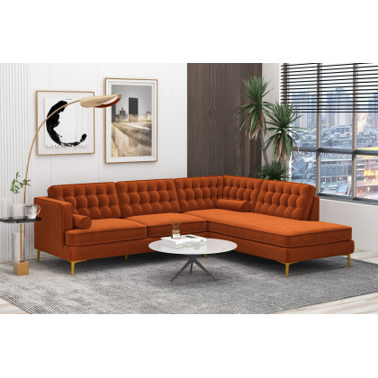 Ashcroft Brooke Sectional Sofa Right Facing - Orange