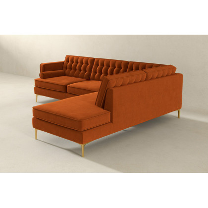 Ashcroft Brooke Sectional Sofa Right Facing - Orange