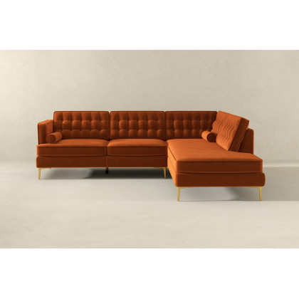 Ashcroft Brooke Sectional Sofa Right Facing - Orange