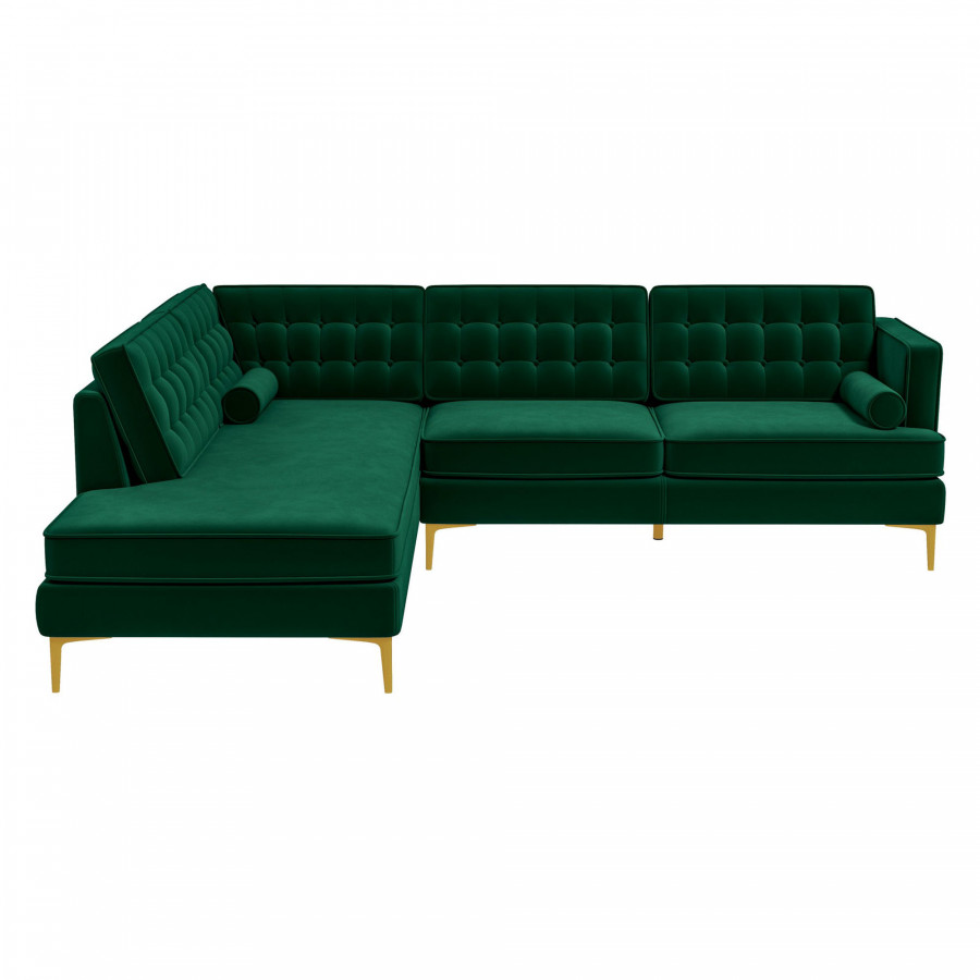 Ashcroft Brooke Sectional Sofa Left Facing - Green