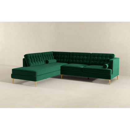Ashcroft Brooke Sectional Sofa Left Facing - Green