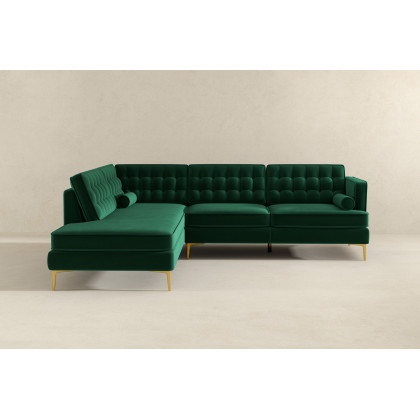 Ashcroft Brooke Sectional Sofa Left Facing - Green