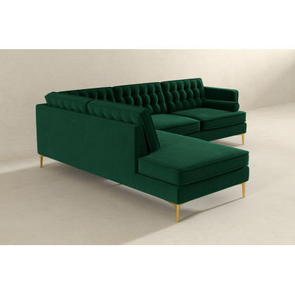 Ashcroft Brooke Sectional Sofa Left Facing - Green