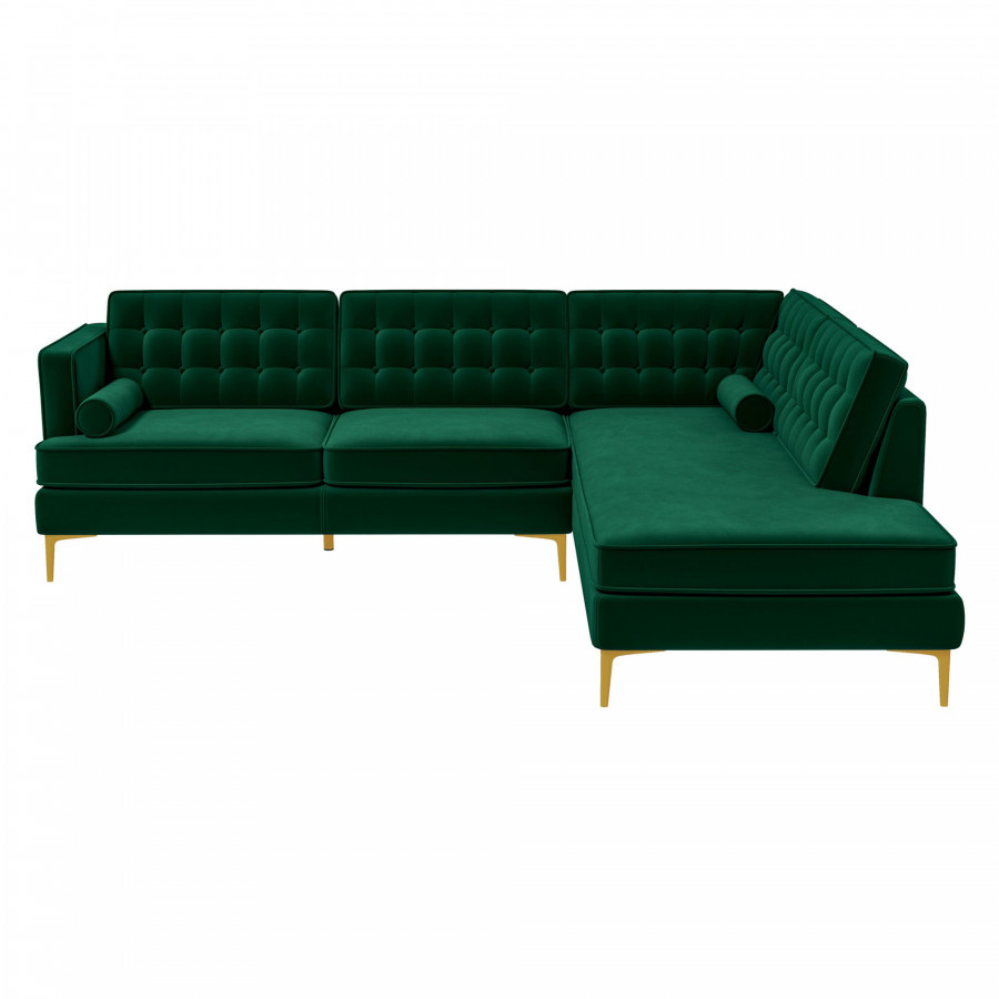 Ashcroft Brooke Sectional Sofa Right Facing - Green