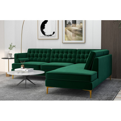 Ashcroft Brooke Sectional Sofa Right Facing - Green