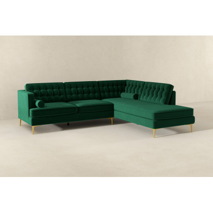 Ashcroft Brooke Sectional Sofa Right Facing - Green