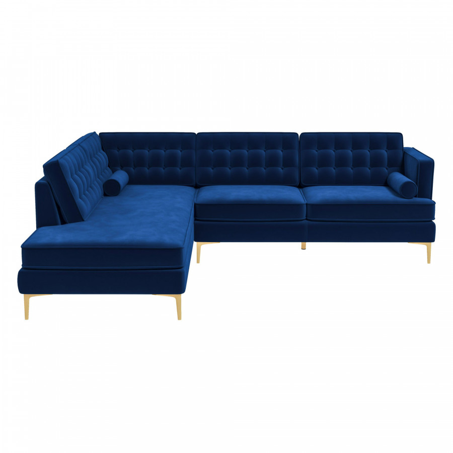 Ashcroft Brooke Sectional Sofa Left Facing - Blue