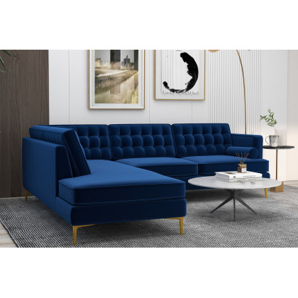 Ashcroft Brooke Sectional Sofa Left Facing - Blue