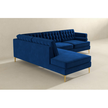 Ashcroft Brooke Sectional Sofa Left Facing - Blue