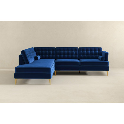Ashcroft Brooke Sectional Sofa Left Facing - Blue