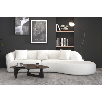 Ashcroft - Elijah Japandi Style 126" Curvy Sectional Sofa