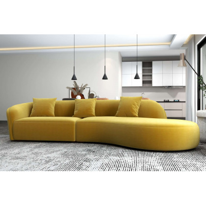 Ashcroft - Elijah Japandi Style 126" Curvy Sectional Sofa