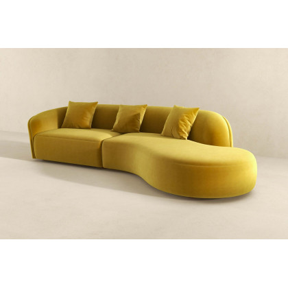 Ashcroft - Elijah Japandi Style 126" Curvy Sectional Sofa