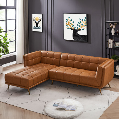 Ashcroft Addison Sectional Sofa – Left Facing Chaise, Ash Gray Fabric