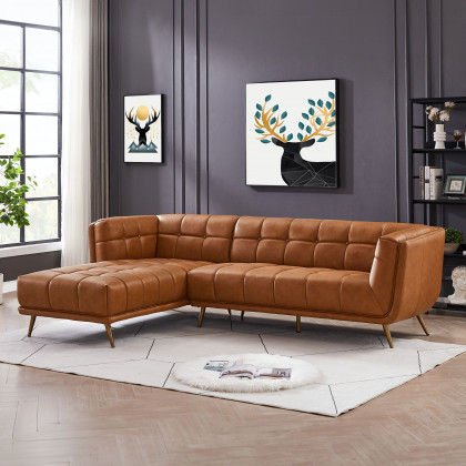 Ashcroft Addison Sectional Sofa – Left Facing Chaise, Ash Gray Fabric