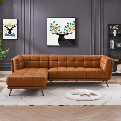 Ashcroft Addison Sectional Sofa – Left Facing Chaise, Ash Gray Fabric