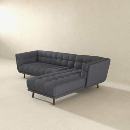 Ashcroft Addison Sectional Sofa – Right Facing Chaise, Ash Gray Fabric