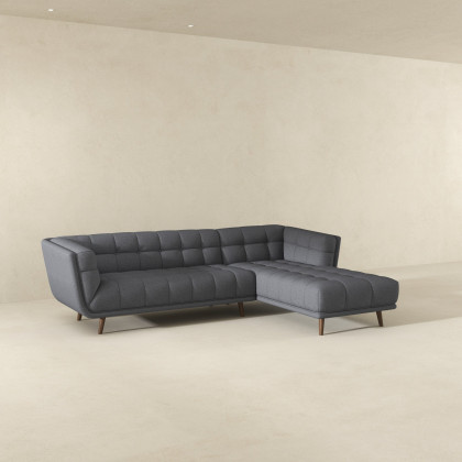 Ashcroft Addison Sectional Sofa – Right Facing Chaise, Ash Gray Fabric