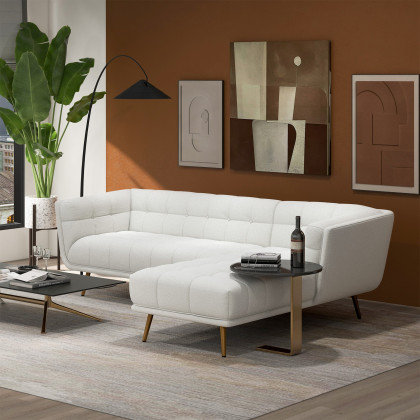 Ashcroft Addison Sectional Sofa – Right Facing Chaise, Cream Boucle