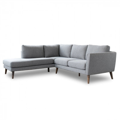 Ashcroft Benson Sectional Sofa – Gray Fabric, Left Facing Chaise