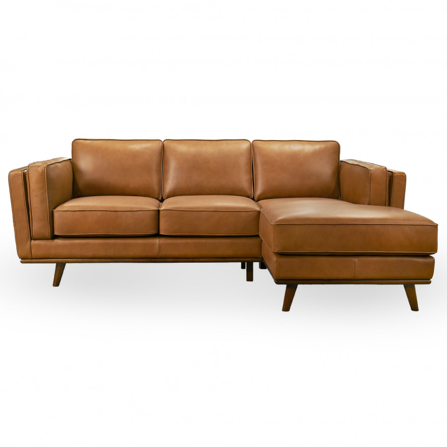 Ashcroft Chase Genuine Leather Sectional – Right Facing