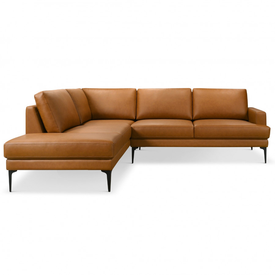 Ashcroft - Bristol Durable Vegan Leather Left-Facing Sectional Sofa