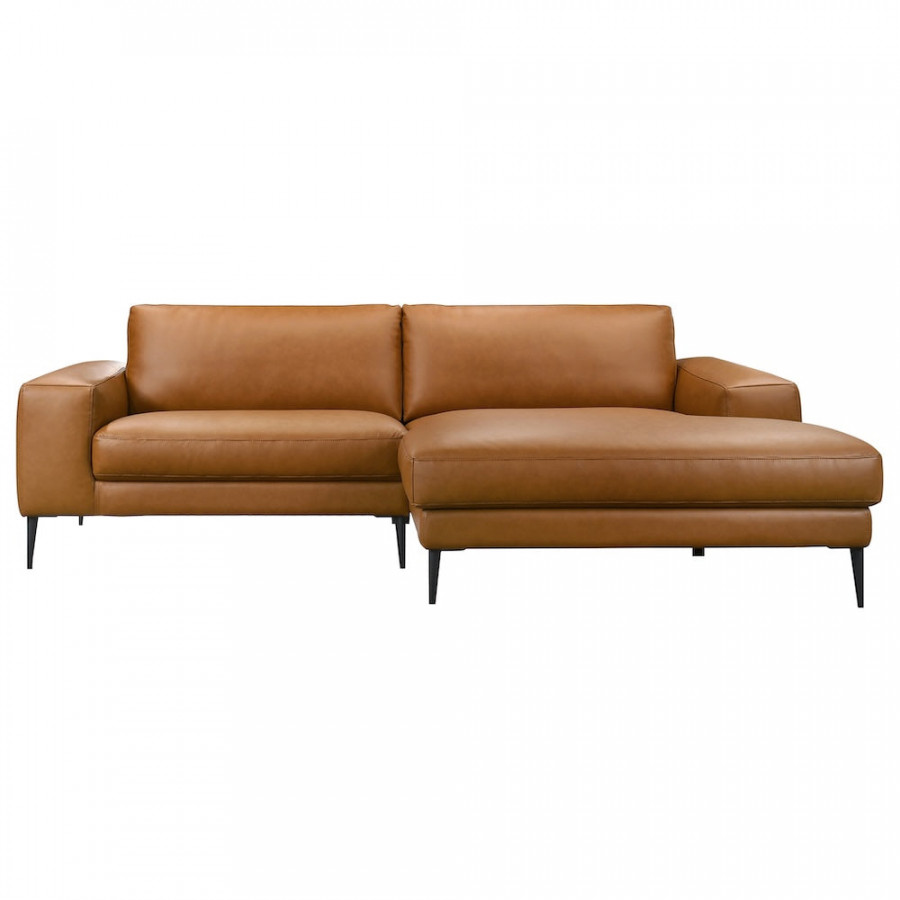 Ashcroft - Easley Mid Century Modern Vegan Leather Wide-Arm Sofa