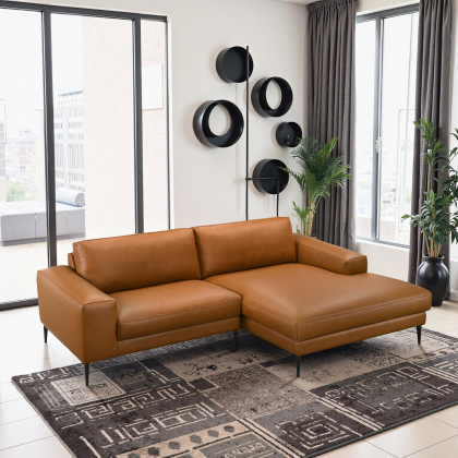 Ashcroft - Easley Mid Century Modern Vegan Leather Wide-Arm Sofa