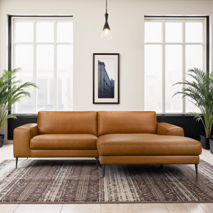 Ashcroft - Easley Mid Century Modern Vegan Leather Wide-Arm Sofa