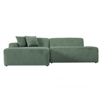Ashcroft Mar Sectional Velvet Sofa - Green, Left Facing