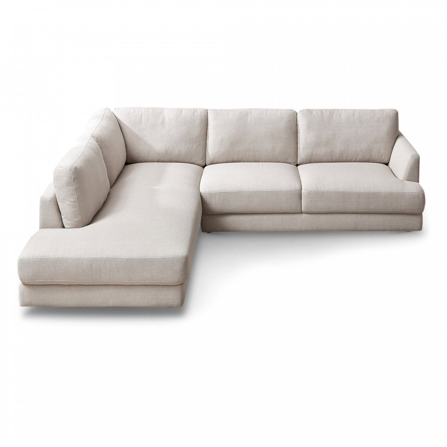 Ashcroft Glander Cozy Sectional Sofa - Cream, Left Facing