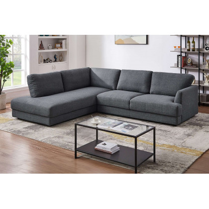 Ashcroft Glander Cozy Sectional Sofa - Gray, Left Facing
