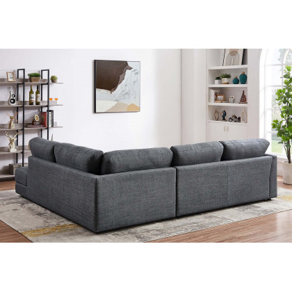 Ashcroft Glander Cozy Sectional Sofa - Gray, Left Facing