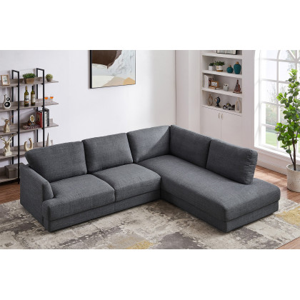 Ashcroft Glander Cozy Sectional Sofa - Gray, Right Facing