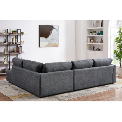 Ashcroft Glander Cozy Sectional Sofa - Gray, Right Facing