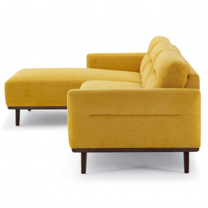 Ashcroft - Ella L-Shaped Linen Left Sectional Couch in Dark Yellow