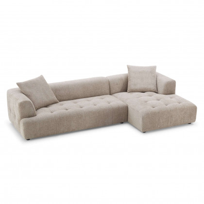 Ashcroft Kaynes Right Boucle Sectional Sofa - Mocha