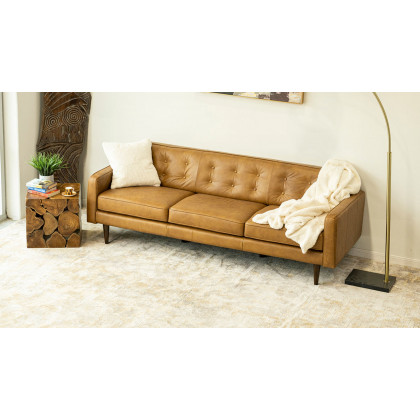 Ashcroft - Braxton Tan Leather Sofa