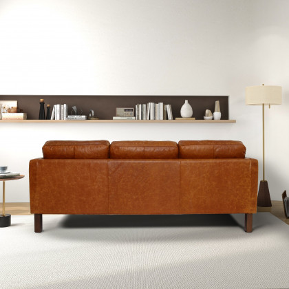 Ashcroft - Memphis Waxy Cognac Leather Sofa