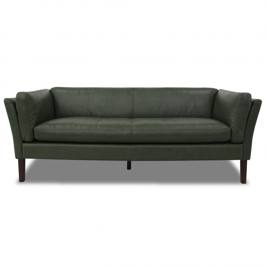 Ashcroft - York Green Leather Sofa