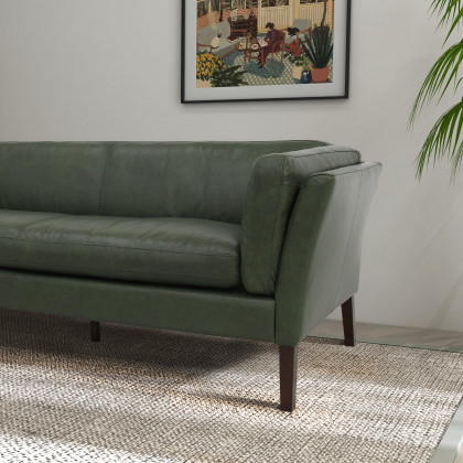 Ashcroft - York Green Leather Sofa