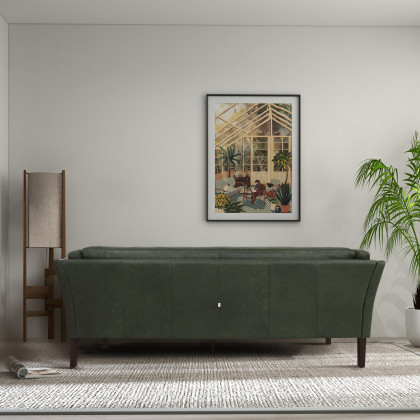 Ashcroft - York Green Leather Sofa
