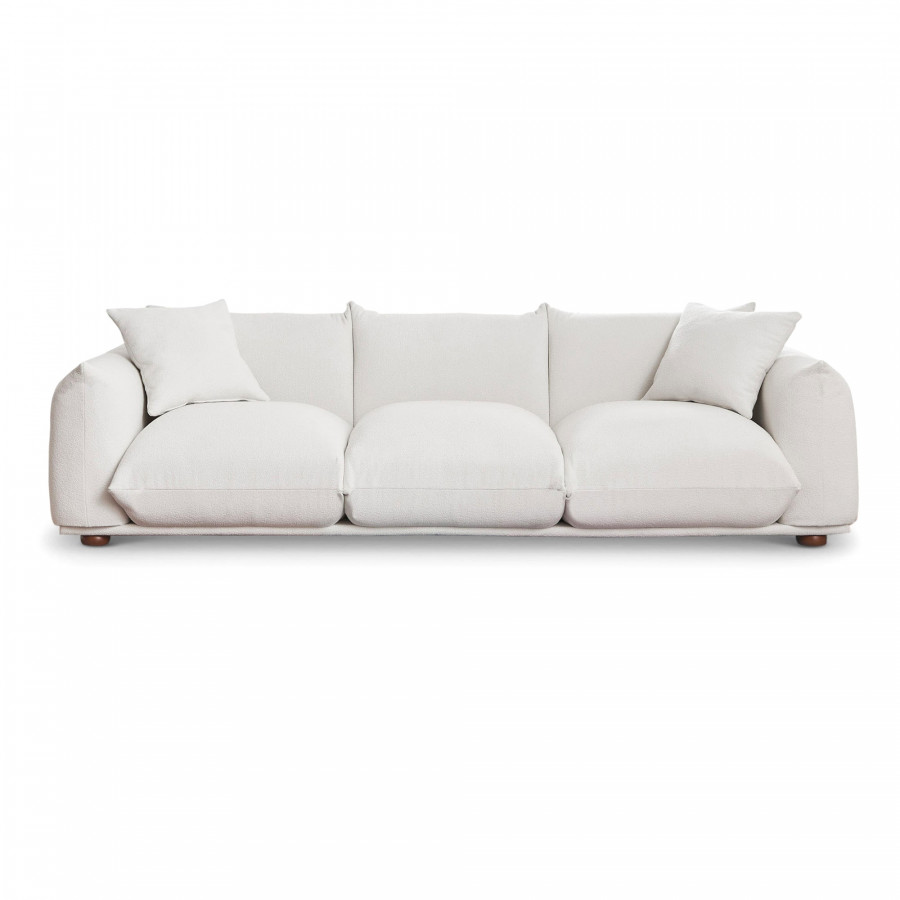 Ashcroft - Kely 100" Boucle Upholstered Sofa in Cream