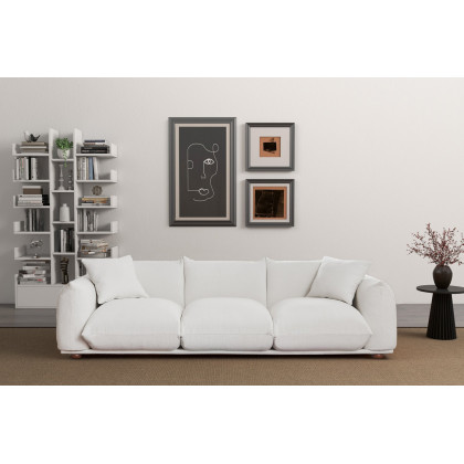 Ashcroft - Kely 100" Boucle Upholstered Sofa in Cream