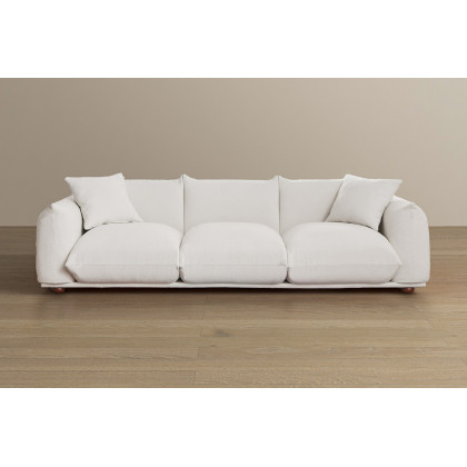 Ashcroft - Kely 100" Boucle Upholstered Sofa in Cream