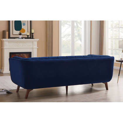 Ashcroft Addison Large Velvet Sofa - Navy Blue