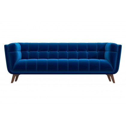 Ashcroft Addison Large Velvet Sofa - Navy Blue