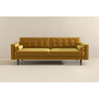 Ashcroft Casey Mid-Century Modern Velvet Sofa - Gold