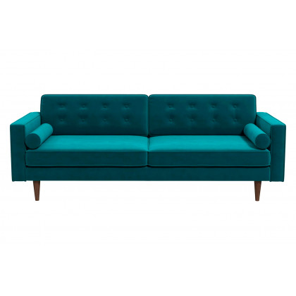 Ashcroft Casey Mid-Century Modern Velvet Sofa - Teal