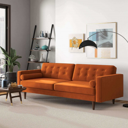 Casey Mid Century Modern Velvet Sofa